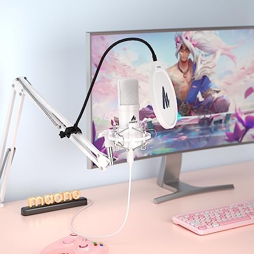 MAONO A04 White USB Microphone, 192kHz/24Bit Condenser Mic for PC Podcast - Image 7