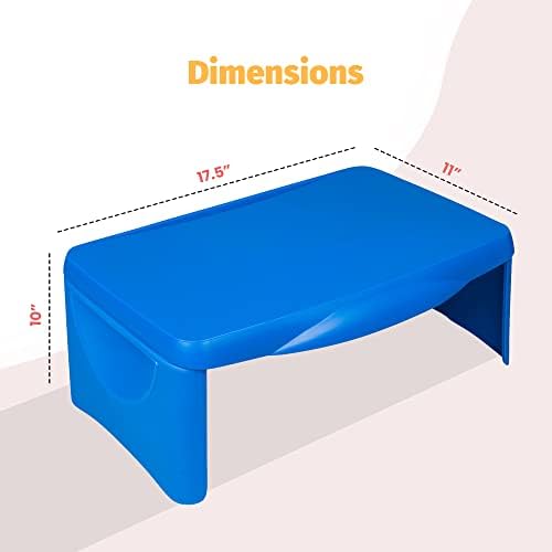 Folding Lap Desk - Foldable Table for Work, Study, Gaming, Arts, Crafts, School - Collapsible Laptop Tray with Storage Compartment - Portable Writing Station for Kids, Adults (Blue) - Image 2