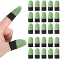 PATIKIL Controller Finger Thumb Sleeves, 40 Pack Mobile Gaming Finger Sleeve Silver Fiber Tip Gloves Anti-Sweat Breathable for Game Phone Touchscreen Devices, Green by PATIKIL
