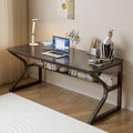 OSCHF 55-Inch Extra Long Desk with Storage Shelf, Black by OSCHF
