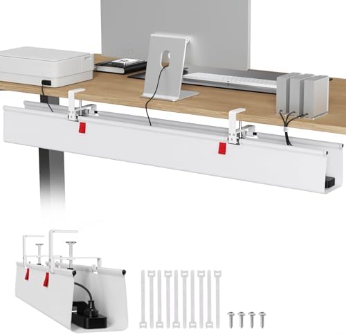 Univivi No Drill Under Desk Cable Management Tray, 48 inch Cable Management by Univivi