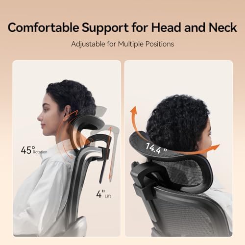 SIHOO B100 Mesh Office Chair, Comfy Ergonomic Office Chair | Mesh Office Chair with Adaptive Lumbar Support, Desk Chair with Wide Headrest, 300 LBS Black - Image 5