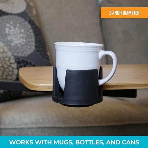 Stander Cup Holder Accessory for Tables and Desks, Cupholder Attachment for Adults, Seniors, and Elderly, Compatible with Stander's Omni-Tray and the Signature Life Independence Tray Table, Black - Image 2