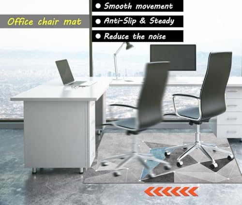 Office Chair Mat for Hardwood Floor,36"*48" Highly Premium Quality Protector Floor Mat,Desk Chair Mat - 2.15lbs Anti-Slip Chair Rug Mat for Office Home Laminate Floor Black Blue - Image 4