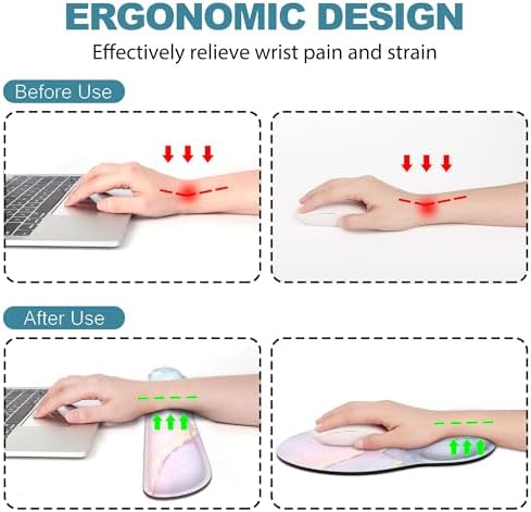 Ergonomic Mouse Pad with Wrist Rest and Keyboard Wrist Rest, Mousepad - Image 2
