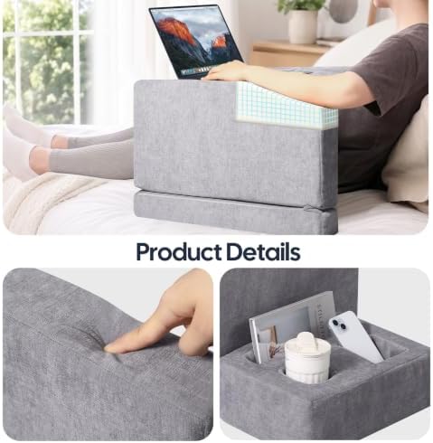 Lap Desk Pillow for Laptop, 2-in-1 Reading Pillow with Arm Rest for Lap - Image 6