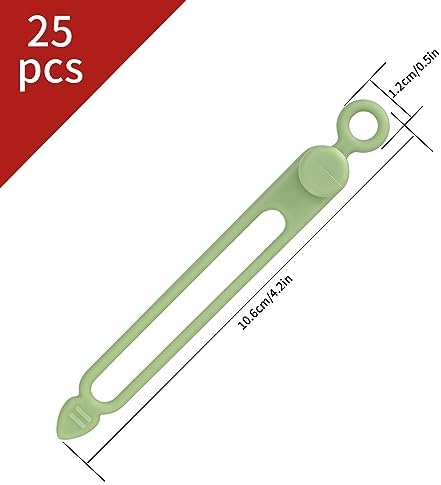25 Pcs Silicone Cable Ties, Reusable Cable Straps Wire Organizer. - Image 2
