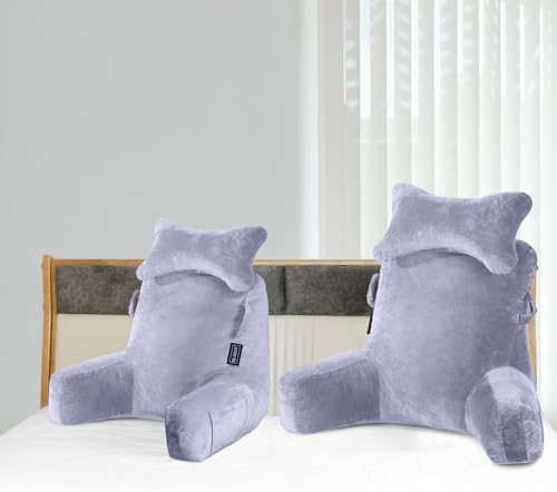 SLIGUY Reading Pillow-Bed Rest Pillow with Detachable Neck Roll & Support Arm for Sitting in Bed Couch or Floor-Backrest Reading Pillow Adult Back Pillow for Reading/Watching TV/Gaming/Relaxing,Grey - Image 7
