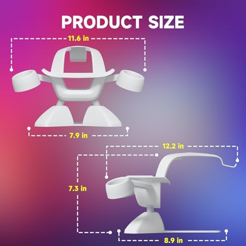 VR Stand, All-in-One Display Holder VR Headset & Controller Stand - Your Complete Desktop Display and Storage Organizer Solution for Oculus Quest 2, Quest 3, Rift S, Valve Index & More - Image 4