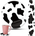 Keyboard Wrist Rest and Mouse Pad Wrist Support Set with Coasters,Ergonomic Gaming Mousepad for Home Office Working Studying Easy Typing & Pain Relief,Cow Print by CICPLKSE