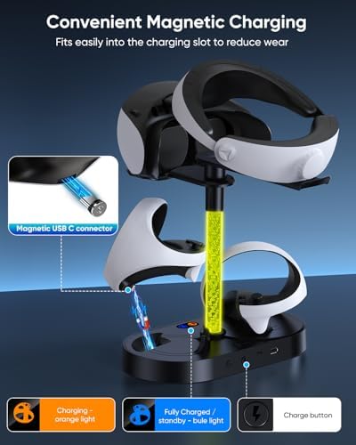 FASTSNAIL RGB Charging Stand & Storage Station for PlayStation VR2 - Black - Image 4