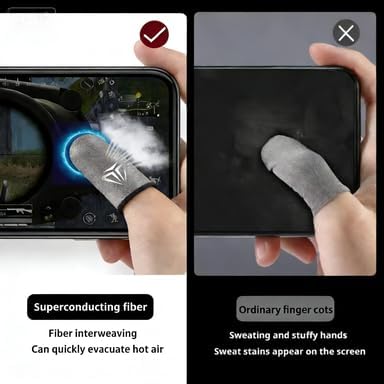 ltra-Thin Silver Fiber Gaming Sleeves - Enhanced Sensitivity & Sweatproof, Anti-Slip for All-Season Use ，Dedales Gamer, Dedales Gamer Profesionales, Finger Sleeves for Gaming，6 Pack - Image 4