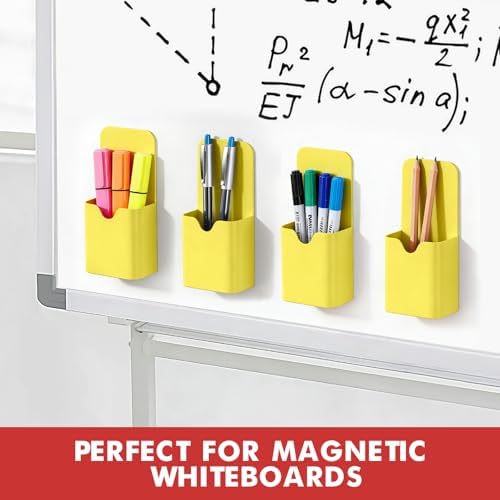 BEYGORM Magnetic Pen Holder for Refrigerator, Pencil Cup Organizer (Yellow) - Image 5