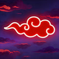 Anime Neon Sign, UV Printed Red Cloud LED Neon Light Signs for Wall Decor by Gevbay