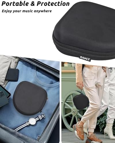 RAIACE Hard Travel Storage Case for Sony WH-CH720N Headphone, with Small Pocket for Cables and Accessories. - (Case Only) - Black - Image 5