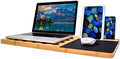 BOOKAHOLIC Lap Desk| Enhanced Organic Bamboo Lap Tray with Vent Holes & Built-in Fabric Covered Mouse Pad for 11",13",15" Laptops| Computer,Tablet, Phone Stand by Bookaholic