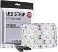 BTF-LIGHTING WS2812B IC RGB LED Strip,UL Listed,Pure Gold Wires,DC5V 16.4FT 150LED 5050SMD,Individually Addressable,Flexible for DIY Chasing Full Color Project,3M Tape,IP30(No Adapter or Controller) by BTF-LIGHTING