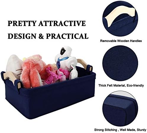 Small Storage Baskets Fabric Storage Bins Basket Soft Storage Baskets Decorative Bins Storage Basket for Cosmetics Makeups Coins Keys Mittens Hats Cards Storage Basket Navy Blue - Image 6
