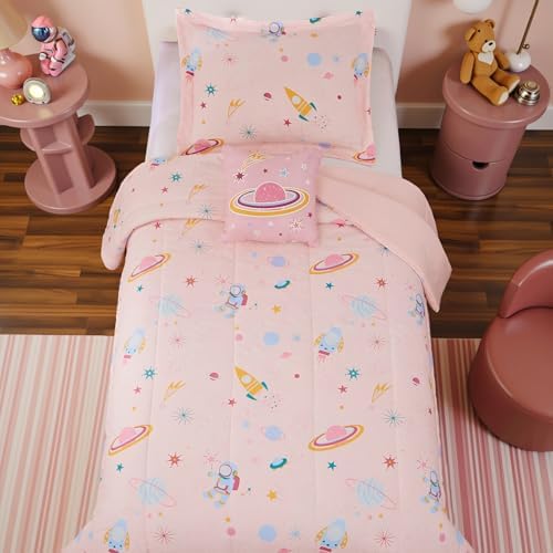 Twin Comforter Set for Girls - 3 Pieces Space Bedding Twin Bedding Sets - Image 6