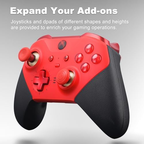 Complete Component Pack for Xbox Elite Controller Series 2 - Accessories Includes 1 Controller Carrying Case, 1 Charging Dock, 4 Thumbsticks, 4 Paddles, 1 Adjustment Tool and 1 Charging Cable(RED) - Image 6