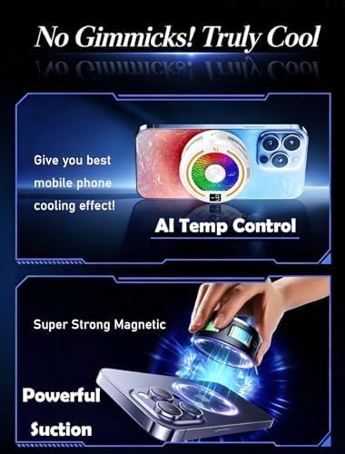 Magnetic & Clip-on Semiconductor Phone Cooler w/RGB & Finger Sleeves - Image 3