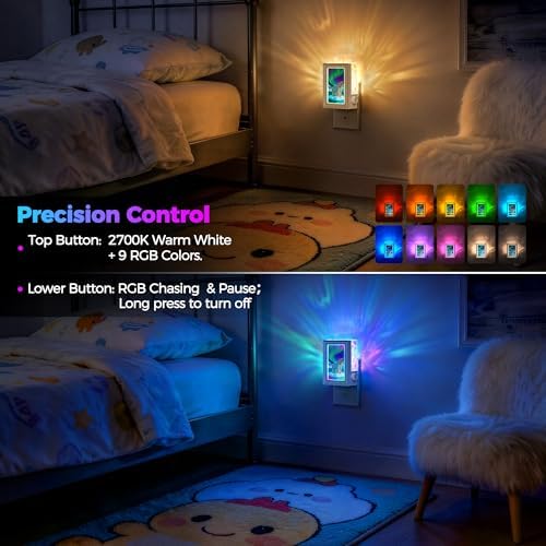 Briignite LED Night Lights Plug Into Wall Decorative Picture Frames RGB - Image 5