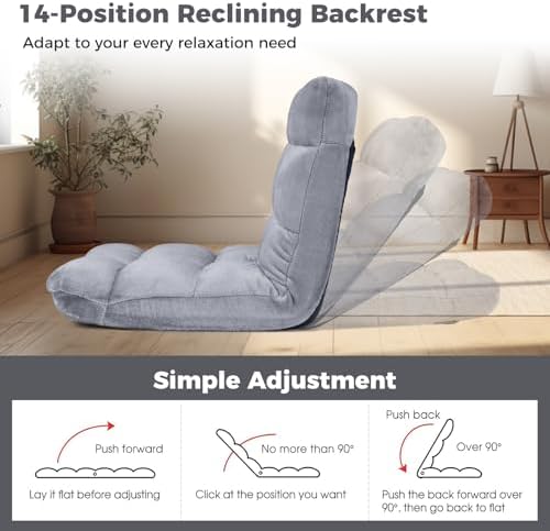 COSTWAY Floor Chair, Video Gaming Chairs with Back Support - Image 5