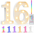 Pooqla 16th Birthday Decorations for Girls Boys, 35 Colors LED Light Up Numbers with Remote, Color Chaning Marquee Numbers Gift for Sweet 16 Party Decoration Wedding Anniversary Decor, Number 16 by Pooqla