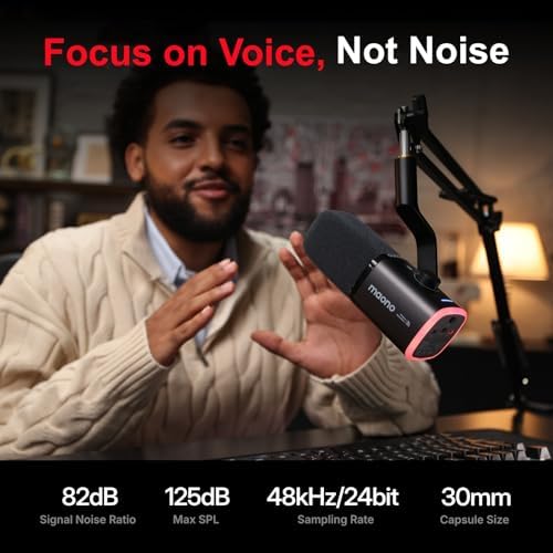 MAONO PD100W Wireless Dynamic Gaming Microphone for PC with USB-C Receiver - Image 4