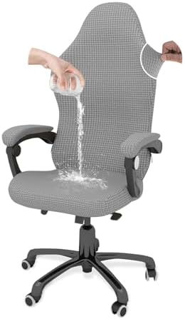 Gaming Chair Cover Game Chair Cover for Reclining Rotating Chair,Light Gray | Waterproof, Cat Scratch Proof, Stretch with Amrest, Breathable, Anti-Scratch, Pet-Resistant,For Tall High Back Chairs by GOWT