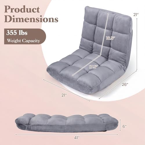 COSTWAY Floor Chair, Video Gaming Chairs with Back Support - Image 3