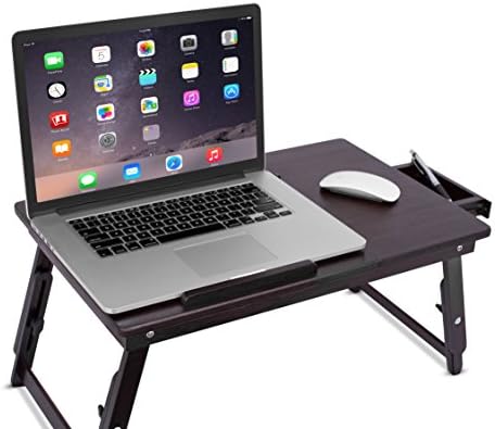 Sofia + Sam Bamboo Ventilation Lap Tray with Adjustable Legs (Walnut) - Image 7