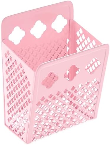 Magnetic Pen Holder, Mesh Metal Strong Magnet Dry Erase Marker Holder Pencil Organizer Small Items Basket for Refrigerator, Whiteboard, Locker Accessories-Pink, Pack of 1, Blush, New-Z008 - Image 5