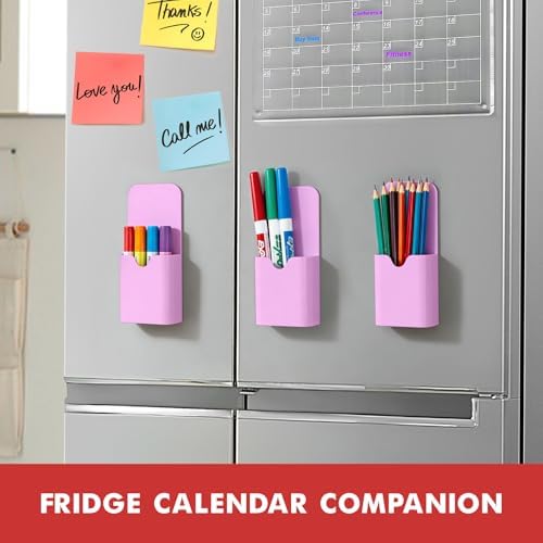 BEYGORM Magnetic Pen Holder for Refrigerator, Pencil Cup Organizer (Purple) - Image 3