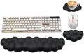 Cloud Wrist Rest Keyboard, Wrist Rest for Computer Keyboard, Black | Ergonomic Keyboard Wrist Rest, Cute PU Leather Memory Foam Mouse Wrist Pad for Gaming, Office, Computer, Typing Pain Relief by NEENALO