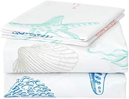 JSD Coastal Beach Theme Kids Full Sheet Set 4 Piece Deep Pocket by JSD