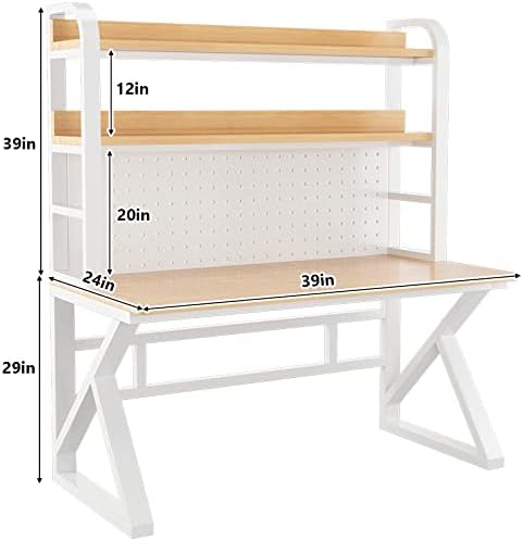 Pegboard Wall Organizer Panels.Computer Desk with Shelves & Pegboard – Stylish Home Office Desk, Easy Assembly for Students & Professionals, Space-Saving Workstation with Storage Solutions - Image 2