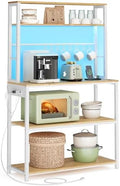 VASAGLE Coffee Bar with LED Lights, 31.5 Inches Bakers Rack by Unknown