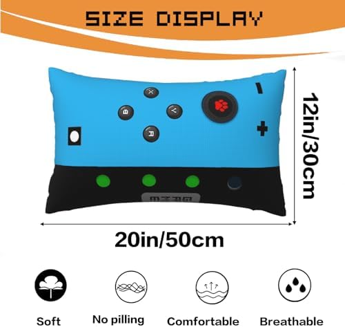 Gamer Gifts for Teen Boys, Gaming Boy Room Decor, Gaming Accessories for Teen Boy, Gamer Pillow Case Imitation Linen Material，12 x 20 inches 2-Pack (No Inserts) - Image 5