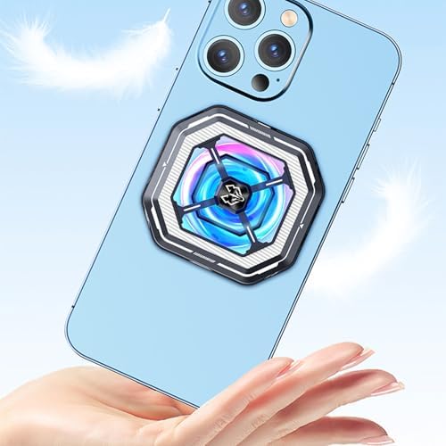 / Clip On 2 in 1 Cellphone Coolers Cellphone Radiator 2 Gear Temperature Control LED Light Cooling Fan - Image 2