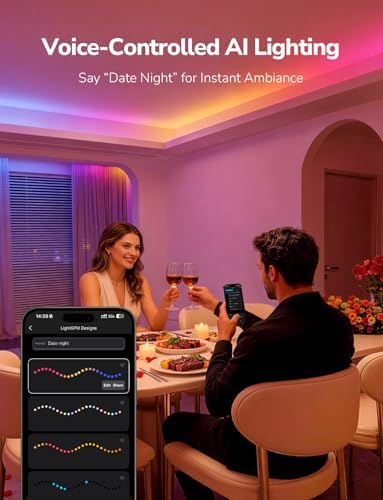 Lepro S1 AI Smart LED Strip Lights with IC 32.8FT 2.4G WiFi Bluetooth - Image 2