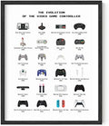 HAUS AND HUES Retro Video Game Posters for Walls Video Game Wall Art and Gamer Poster | Gamer Decor for Boys Room | Gamer Wall Art (Controller, 16x20 Black Framed) by HausandHuesArtPrints