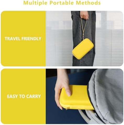 Supmay Hard Travel Case for My Arcade Pac Man Pocket Player Handheld Game Console, Portable Video Game System Handheld Game Protection Case with Mesh Pocket for Batteries and USB-C Cable, Yellow - Image 6
