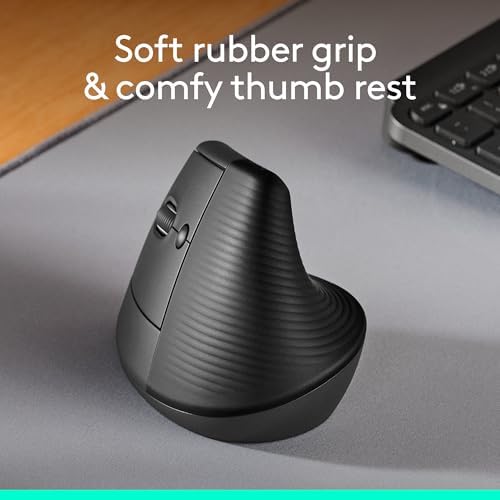 Logitech Left Handed Lift Vertical Ergonomic Wireless Mouse - Graphite - Image 2