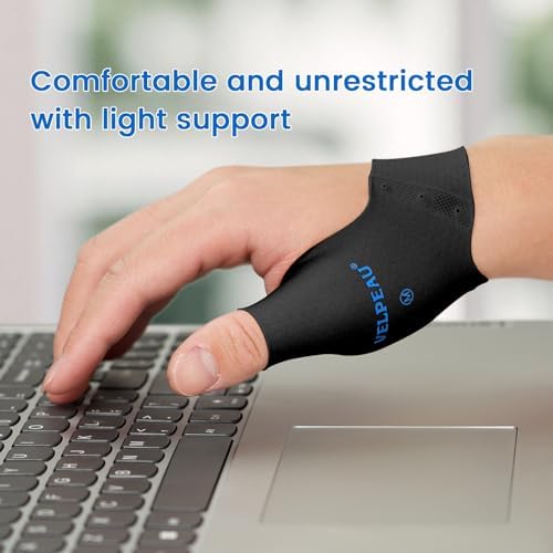 Velpeau 2pcs Durable Thumb Compression Sleeve for Tendonitis, Black, S - Image 5