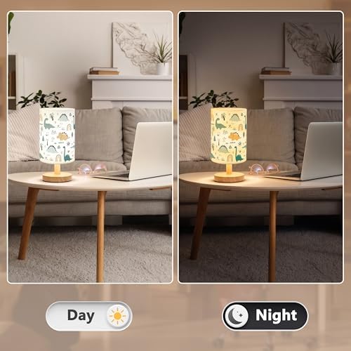 Dinosaur Table Lamp for Boys 3 Color Dimmable Bedside Reading Night Light - Image 6