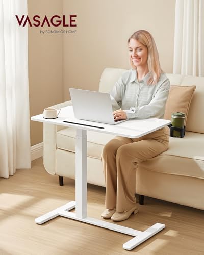 VASAGLE Overbed Table with Wheels, Mobile Laptop Standing Desk, 31.5 Inch - Image 2