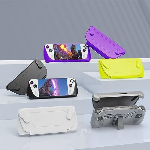 Full Protective Case With Stand Base For ROG ALLY Consoles, Shockproof Gaming Protective Case Protector Cover Game Console Skin Shockproof Protector Cover Accessories (Black) - Image 7