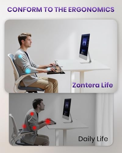 Ergonomic Mouse & Keyboard Tray Under Desk, 20x11.8 in Board, Brown - Image 3