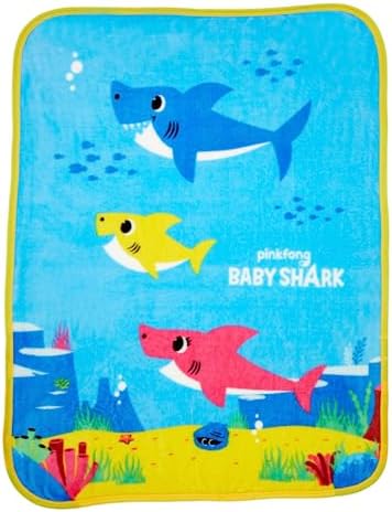 Baby Shark Kids Bedding Super Soft Silk Touch Throw, 40 in x 50 in, (Official Licensed Product) by Franco by Franco